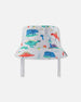 Recycled Polyester Beach Hat Blue Baby Dinosaur Print - H30OBC_3H161