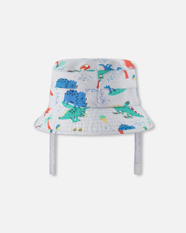 Recycled Polyester Beach Hat Blue Baby Dinosaur Print - H30OBC_3H161