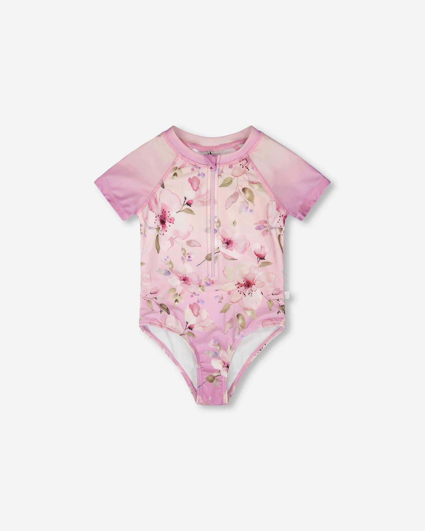 One-Piece Swimsuit Purple Flower Print - H30OG11_3H143