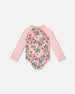 One-Piece Long Sleeve Rashguard Pink Hibiscus Print - H30OG21_3H152