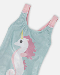 One-Piece Swimsuit Aqua - H30OG90_04040