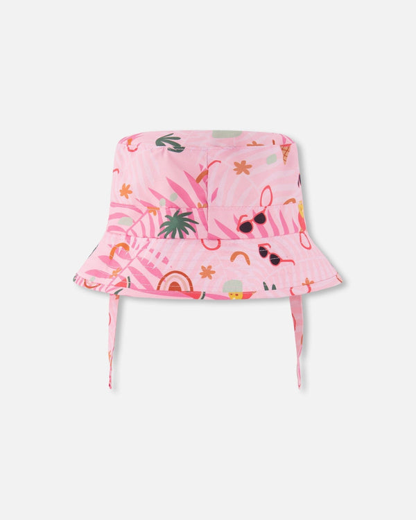 Beach Hat Pink Beach Print - H30OGC_3H148