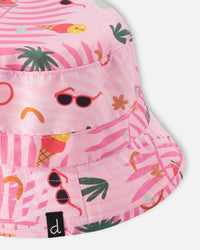Beach Hat Pink Beach Print - H30OGC_3H148