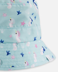 Beach Hat Blue Seahorse Print - H30OGC_3H150