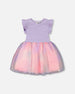 Bi-Material Mesh Dress Lilac - H30Q92_05001