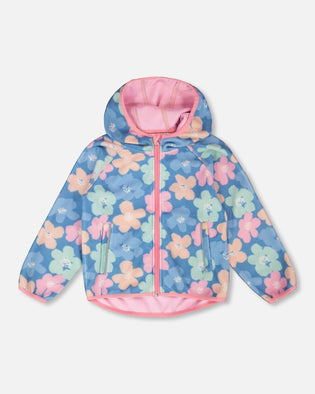Softshell Jacket Blue Flower Print - H30W43_3H043