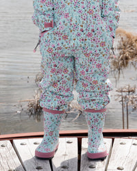 Rain Boots In Natural Rubber Blue Mini Flower Print - H30WB10_3H005