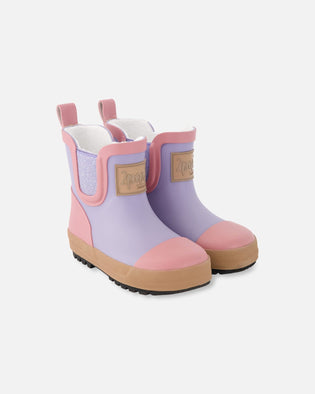 Short Rain Boots In Natural Rubber Lavender - H30WB11_05002