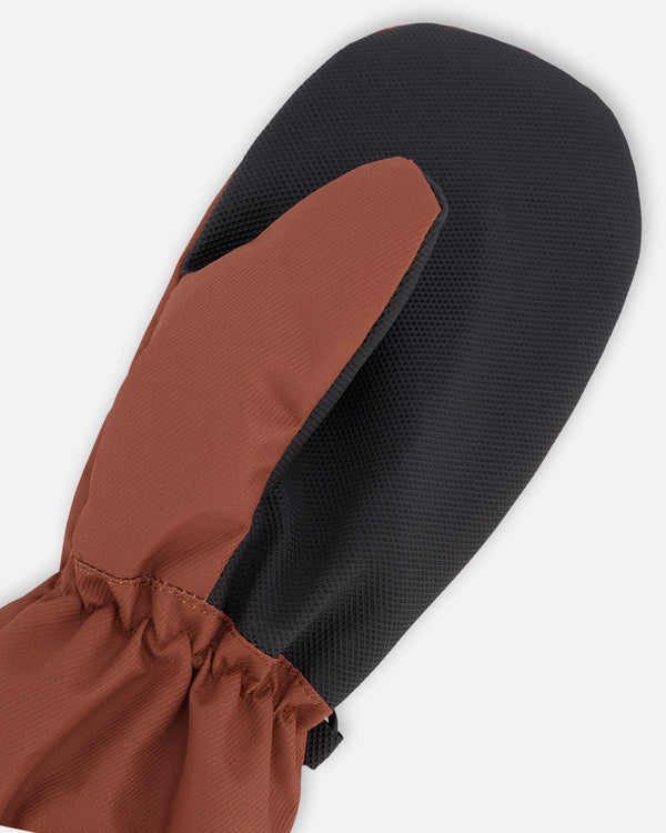 Mid-Season Mittens In Recycled Polyester Brown - H30WM201_08480