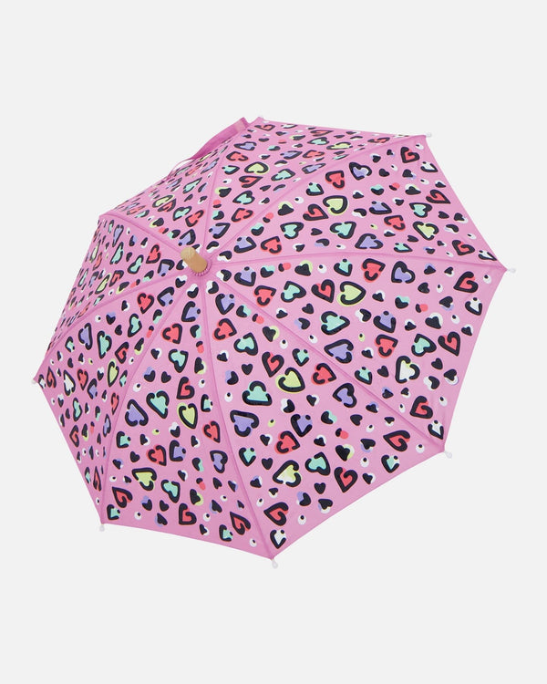 Color-Changing Umbrella Pink Hearts Print - H30WPR_3H024
