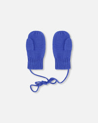 Baby Knit Mittens With Cord Royal Blue - H30WT25_04690