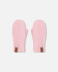 Ribbed Knit Mittens Pale Pink - H30WT26_06003