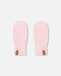 Ribbed Knit Mittens Pale Pink - H30WT26_06003