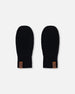 Ribbed Knit Mittens Black - H30WT26_09990