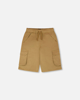 Stretch Twill Bermuda With Cargo Pockets Beige - H30YB27_01720