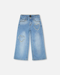 Wide Leg Light Blue Denim Jeans - H30YG20_01250