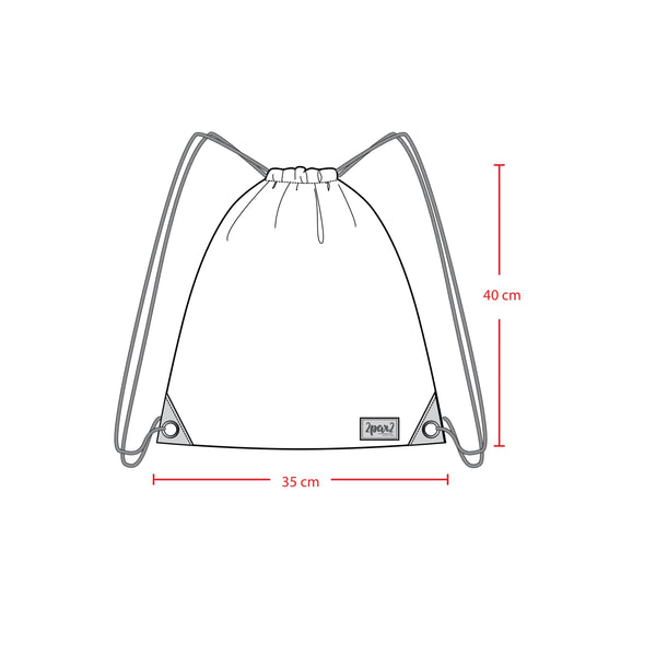 Drawstring Bag Black Dinosaur Print - H20ZSC_026